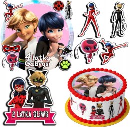 ZESTAW OPŁATEK NA TORT 30CM + 17 POSTACI - MIRACULUM + IMIĘ 24CM 26CM