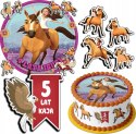 ZESTAW OPŁATEK NA TORT 30CM + 17 POSTACI - MUSTANG SPIRIT + IMIĘ 24CM 26CM