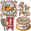 ZESTAW OPŁATEK NA TORT 30CM + 17 POSTACI - MUSTANG SPIRIT + IMIĘ 24CM 26CM