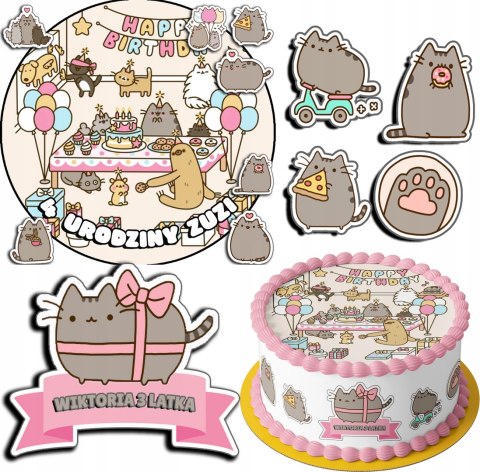ZESTAW OPŁATEK NA TORT 30CM + 17 POSTACI - SŁODKI KOTEK KOT + IMIĘ 24CM 26 ZESTAW OPŁATEK NA TORT 30CM + 17 POSTACI - SŁODKI KOTEK KOT + IMIĘ 24CM 26