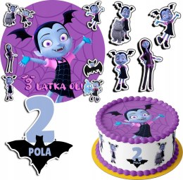 ZESTAW OPŁATEK NA TORT 30CM + 17 POSTACI - VAMPIRINA + IMIĘ 24CM 26CM
