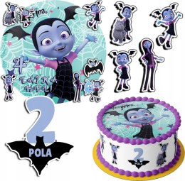 ZESTAW OPŁATEK NA TORT 30CM + 17 POSTACI - VAMPIRINA + IMIĘ 24CM 26CM