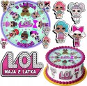 ZESTAW OPŁATEK NA TORT 30CM + 17 POSTACI - LO.L SURPRI.SE + IMIĘ 24CM 26 CM