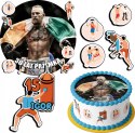 ZESTAW OPŁATEK NA TORT 20CM + 17 POSTACI - MMA HOBBY + IMIĘ 15CM 18CM