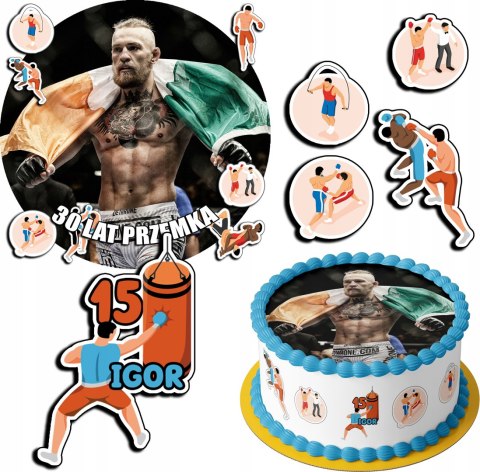 ZESTAW OPŁATEK NA TORT 20CM + 17 POSTACI - MMA HOBBY + IMIĘ 15CM 18CM ZESTAW OPŁATEK NA TORT 20CM + 17 POSTACI - MMA HOBBY + IMIĘ 15CM 18CM