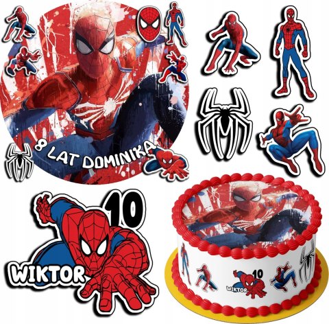 ZESTAW OPŁATEK NA TORT 20CM + 17 POSTACI - SPIDERMAN SPIDEY + IMIĘ 15CM 18 ZESTAW OPŁATEK NA TORT 20CM + 17 POSTACI - SPIDERMAN SPIDEY + IMIĘ 15CM 18