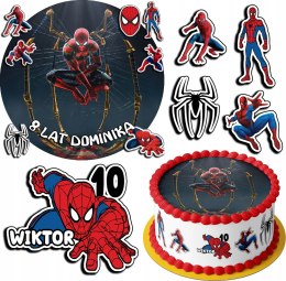ZESTAW OPŁATEK NA TORT 20CM + 17 POSTACI - SPIDERMAN SPIDEY + IMIĘ 15CM 18