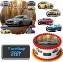 ZESTAW OPŁATEK NA TORT 20CM + 17 POSTACI - BMW AUTO + IMIĘ 15CM 18CM