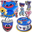 ZESTAW OPŁATEK NA TORT 20CM + 17 POSTACI - HUGGY WUGGY + IMIĘ 15CM 18CM
