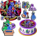 ZESTAW OPŁATEK NA TORT 20CM + 17 POSTACI - RAINBOW FRIENDS + IMIĘ 15CM 18CM