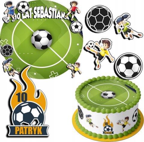 ZESTAW OPŁATEK NA TORT 20CM + 17 POSTACI - PIŁKA NOŻNA + IMIĘ 15CM 18CM ZESTAW OPŁATEK NA TORT 20CM + 17 POSTACI - PIŁKA NOŻNA + IMIĘ 15CM 18CM