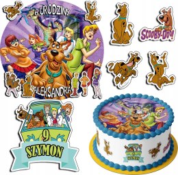 ZESTAW OPŁATEK NA TORT 20CM + 17 POSTACI - SCOOBY-DOO + IMIĘ 15CM 18CM