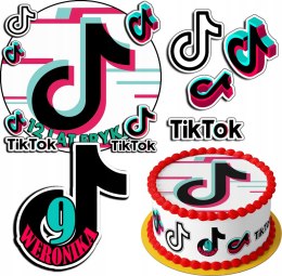 ZESTAW OPŁATEK NA TORT 20CM + 17 POSTACI - TIKK-TOOKK + IMIĘ 15CM 18CM