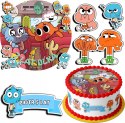 ZESTAW OPŁATEK NA TORT 20CM + 17 POSTACI - GUMBALL + IMIĘ 15CM 18CM