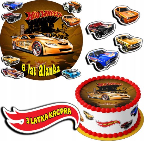 ZESTAW OPŁATEK NA TORT 20CM + 17 POSTACI - HOT WHEELS + IMIĘ 15CM 18CM ZESTAW OPŁATEK NA TORT 20CM + 17 POSTACI - HOT WHEELS + IMIĘ 15CM 18CM
