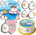 ZESTAW OPŁATEK NA TORT 20CM + 17 POSTACI - MOLANG + IMIĘ 15CM 18CM