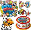 ZESTAW OPŁATEK NA TORT 20CM + 17 POSTACI - SUPER ZINGS + IMIĘ 15CM 18CM