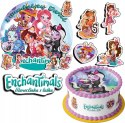 ZESTAW OPŁATEK NA TORT 20CM + 17 POSTACI - ENCHANTIMALS + IMIĘ 15CM 18CM