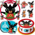 ZESTAW OPŁATEK NA TORT 20CM + 17 POSTACI - KRÓLIK BING + IMIĘ 15CM 18CM
