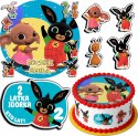 ZESTAW OPŁATEK NA TORT 20CM + 17 POSTACI - KRÓLIK BING + IMIĘ 15CM 18CM