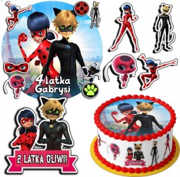 ZESTAW OPŁATEK NA TORT 20CM + 17 POSTACI - MIRACULUM + IMIĘ 15CM 18CM