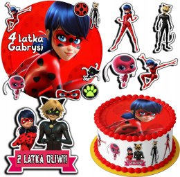 ZESTAW OPŁATEK NA TORT 20CM + 17 POSTACI - MIRACULUM + IMIĘ 15CM 18CM