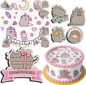ZESTAW OPŁATEK NA TORT 20CM + 17 POSTACI - PUSZIN KOTEK + IMIĘ 15CM 18CM