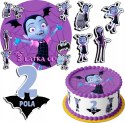 ZESTAW OPŁATEK NA TORT 20CM + 17 POSTACI - VAMPIRINA + IMIĘ 15CM 18CM
