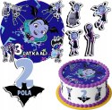 ZESTAW OPŁATEK NA TORT 20CM + 17 POSTACI - VAMPIRINA + IMIĘ 15CM 18CM