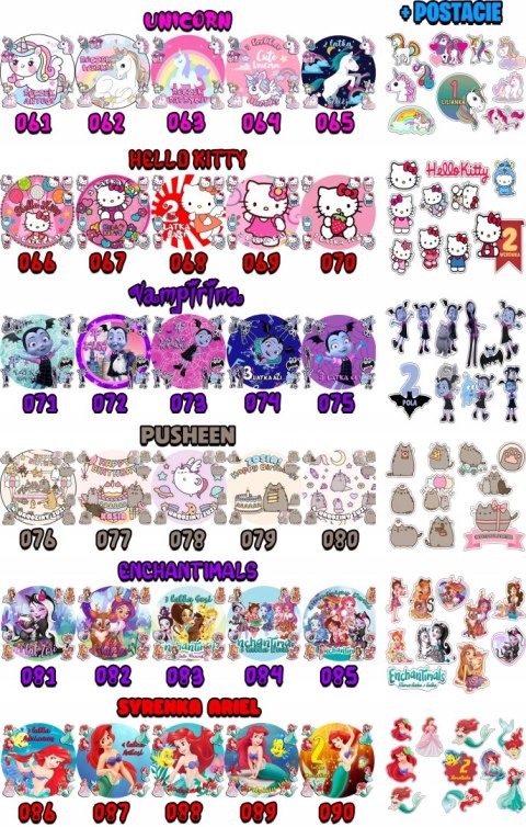 ZESTAW OPŁATEK NA TORT 20CM + 17 POSTACI - VAMPIRINA + IMIĘ 15CM 18CM ZESTAW OPŁATEK NA TORT 20CM + 17 POSTACI - VAMPIRINA + IMIĘ 15CM 18CM