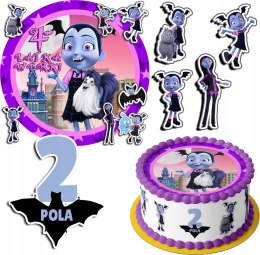ZESTAW OPŁATEK NA TORT 20CM + 17 POSTACI - VAMPIRINA + IMIĘ 15CM 18CM