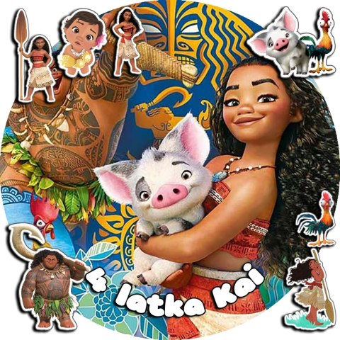 OPŁATEK NA TORT 30CM - VAIANA MOANA + IMIĘ + GRATIS! 24CM 26CM OPŁATEK NA TORT 30CM - VAIANA MOANA + IMIĘ + GRATIS! 24CM 26CM