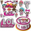 ZESTAW OPŁATEK NA TORT 20CM + 17 POSTACI - LOL SURPRISE + IMIĘ 15CM 18CM