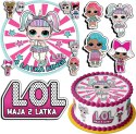 ZESTAW OPŁATEK NA TORT 20CM + 17 POSTACI - LOL SURPRISE + IMIĘ 15CM 18CM