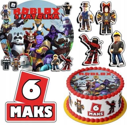 ZESTAW OPŁATEK NA TORT 20CM + 17 POSTACI - ROBLOX + IMIĘ 15CM 18CM ZESTAW OPŁATEK NA TORT 20CM + 17 POSTACI - ROBLOX + IMIĘ 15CM 18CM