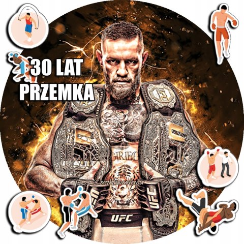 OPŁATEK NA TORT 30CM - MMA SPORTY WALKI HOBBY + IMIĘ + GRATIS! 24CM 26CM OPŁATEK NA TORT 30CM - MMA SPORTY WALKI HOBBY + IMIĘ + GRATIS! 24CM 26CM
