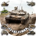 OPŁATEK NA TORT 30CM - WOJSKO CZOŁG TANK + IMIĘ + GRATIS! 24CM 26CM