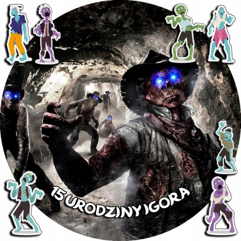 OPŁATEK NA TORT 30CM - ZOMBIE ZOMBI + IMIĘ + GRATIS! 24CM 26CM OPŁATEK NA TORT 30CM - ZOMBIE ZOMBI + IMIĘ + GRATIS! 24CM 26CM