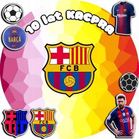 OPŁATEK NA TORT 30CM - PIŁKA NOŻNA FC BARCELONA + IMIĘ + GRATIS! 24CM 26CM