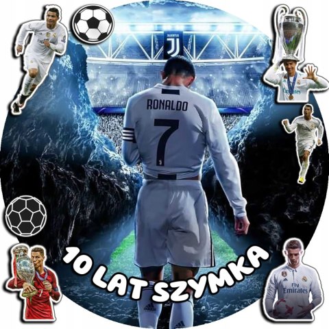 OPŁATEK NA TORT 30CM - PIŁKA NOŻNA RONALDO + IMIĘ + GRATIS! 24CM 26CM