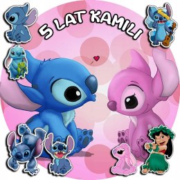 OPŁATEK NA TORT 30CM - STICH STICZ BAJKA + IMIĘ + GRATIS! 24CM 26CM