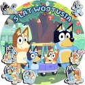 OPŁATEK NA TORT 30CM - BLUEY BINGO BLU BLUE + IMIĘ + GRATIS! 24CM 26CM