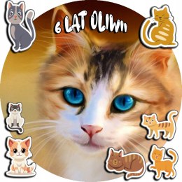 OPŁATEK NA TORT 30CM - KOTEK KOTY KOTKI KOT + IMIĘ + GRATIS! 24CM 26CM