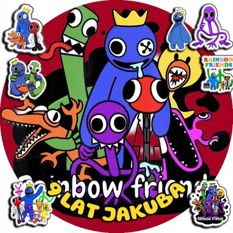 OPŁATEK NA TORT 30CM - RAINBOW FRIENDS + IMIĘ + GRATIS! 24CM 26CM