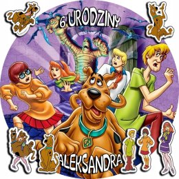 OPŁATEK NA TORT 30CM - SCOOBY-DOO BAJKA + IMIĘ + GRATIS! 24CM 26CM