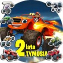 OPŁATEK NA TORT 30CM - BLAZE TRUCK + IMIĘ + GRATIS! 24CM 26CM