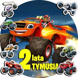 OPŁATEK NA TORT 30CM - BLAZE TRUCK + IMIĘ + GRATIS! 24CM 26CM