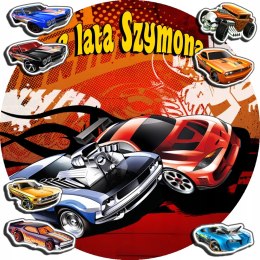 OPŁATEK NA TORT 30CM - HOT WHEELS AUTKA + IMIĘ + GRATIS! 24CM 26CM