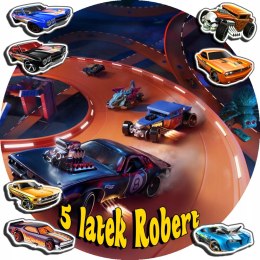 OPŁATEK NA TORT 30CM - HOT WHEELS AUTKA + IMIĘ + GRATIS! 24CM 26CM