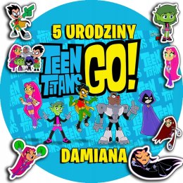 OPŁATEK NA TORT 30CM - MŁODZI TYTANI TEEN + IMIĘ + GRATIS! 24CM 26CM